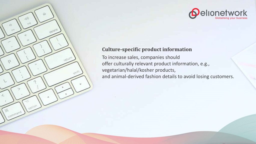 Culture-specific product information for website localisation